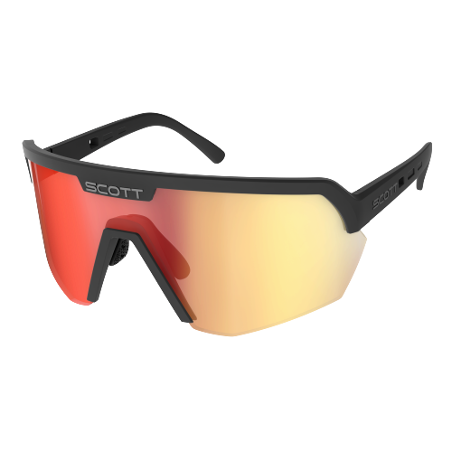 SCOTT OCCHIALE SPORT SHIELD NERO LENTE ROSSO CROMO