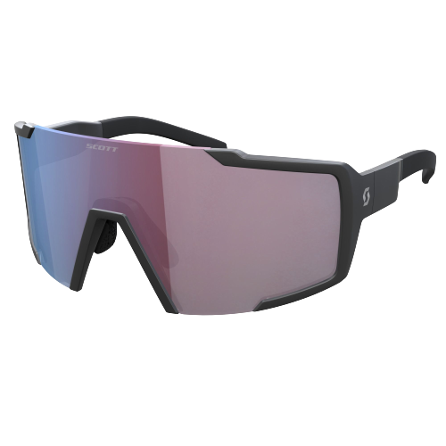 SCOTT OCCHIALE SHIELD COMPACT NERO OPACO LENTE BLUE CHROME ENHANCER