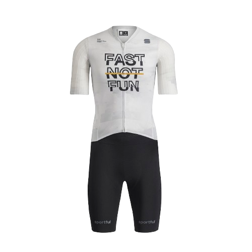 SPORTFUL GRAVEL SUITE BODY BIANCO/NERO GO FAST NOT FUN SS25