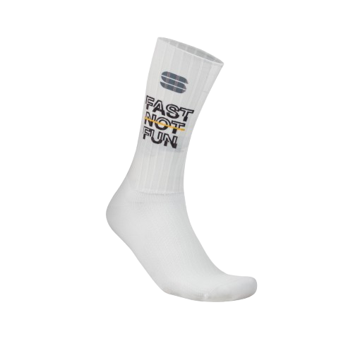 SPORTFUL GRAVEL AERO SOCKS CALZA AERO GRAVEL BIANCO GO FAST NOT FUN SS25