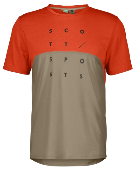 SCOTT MAGLIA MANICA CORTA TRAIL FLOW DRI SS25 - rosso marte / beige tostato