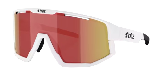 BLIZ OCCHIALI FUSION BIANCO OPACO LENTE SMOKE E ROSSO MIRROR