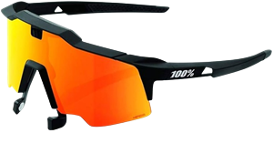 100% OCCHIALI SPEEDCRAFT AIR SOFT TACT BLACK - HIPER RED MULTILAYER MIRROR 
