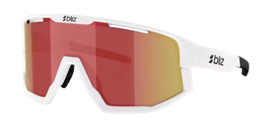 BLIZ OCCHIALI FUSION BIANCO OPACO LENTE SMOKE E ROSSO MIRROR