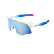 100% OCCHIALE S3 TOTALENERGIES TEAM MATTE WHITE / METALLIC BLUE HIPER BLUE MULTILAYER MIRROR LENS