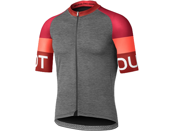 DOTOUT MAGLIA SPIN JERSEY DARK GREY - SHADES OF RED